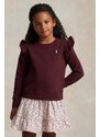 Dívčí šaty Polo Ralph Lauren vínová barva, mini
