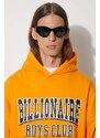 Bavlněná mikina Billionaire Boys Club VARSITY LOGO POPOVER HOOD pánská, oranžová barva, s kapucí, potiskem, B23328