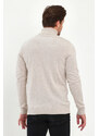 Lafaba Men's Beige Turtleneck Basic Knitwear Sweater