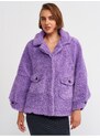 Dilvin 6821 Women Plush Coat Lilac