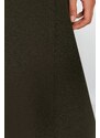 Trendyol Khaki Double Breasted Closed Crepe Midi Knitted Skirt