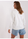 Fashionhunters Ecru dámský klasický svetr s dlouhým rukávem