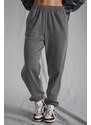 Madmext Women's Anthracite Oversized Sweatpants With An Elastic Waist