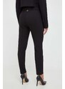 Kalhoty Twinset dámské, černá barva, jednoduché, high waist