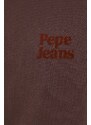 Bavlněná mikina Pepe Jeans Murvel pánská, hnědá barva, s potiskem
