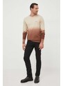 Bavlněné tričko s dlouhým rukávem Pepe Jeans Kenneth béžová barva