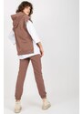 MladaModa 3-dílný komplet mikiny, halenky a tepláků model 76464 barva cappuccino