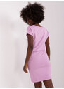 Fashionhunters Světle fialové teplákové šaty s aplikací