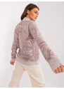 Fashionhunters Světle fialový oversized svetr s rolákem