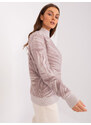 Fashionhunters Světle fialový oversized svetr s rolákem