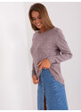 Fashionhunters Špinavý fialový klasický svetr s bavlnou