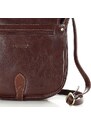 MARCO MAZZINI TMAVĚ HNĚDÁ CROSSBODY KABELKA S KLOPOU