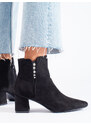 GOODIN Black suede women's boots Shelvt