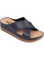 Capone Outfitters Capone Z0632 Navy Blue Women's Comfort Anatomic Slippers.
