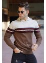 Madmext Men's Beige Hooded Sweater 5624