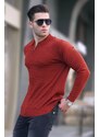 Madmext Tile Zipper Polo Neck Knitwear Men's Sweater 5974