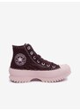 Vínové dámské kotníkové tenisky na platformě Converse Chuck Taylor - Dámské