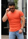 Madmext Crew Neck Basic Orange T-Shirt 4077