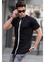 Madmext Men's Printed Regular Fit Cotton T-shirt 5378 Black