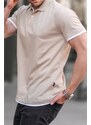 Madmext Beige Basic Polo Neck T-Shirt 5885