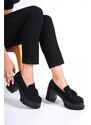 Capone Outfitters Capone Round Toe Women's Loafers With Tassels Mid Heel
