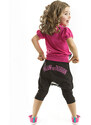 Denokids Zebra Fashion Dívčí tričko Capri Shorts Set