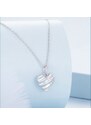 GRACE Silver Jewellery Stříbrný náhrdelník Třpytivé srdce - stříbro 925/1000