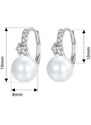 GRACE Silver Jewellery Stříbrné náušnice s perlou a zirkony Ricarda, stříbro 925/1000
