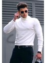 Madmext White Turtleneck Sweater 4656