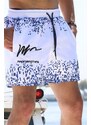 Madmext Navy Blue Printed Shorts With Pocket 5782