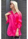 Madmext Basic Women's Fuchsia Satin Shirt
