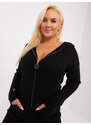 Fashionhunters Černý kardigan plus size s viskózou