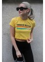 Madmext Yellow Printed Crop T-Shirt