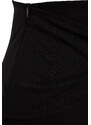 Trendyol Black Crepe Midi Knitted Skirt With Buckle