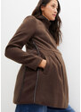 bonprix Těhotenský kabát s kapucí a možností nastavení šířky Hnědá