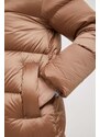 Péřová bunda Hetrego dámská, hnědá barva, zimní