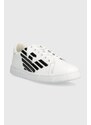 Dětské kožené sneakers boty EA7 Emporio Armani bílá barva