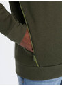 Ombre Men's hoodie with zippered pocket - olive