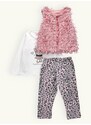 MODOVO Dětská tepláková souprava s leopardím vzorem bílo-růžová