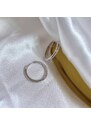 Stříbrné kroužkové náušnice zdobené zirkony - Meucci SYE074