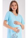 Vienetta Dámská noční košile mateřská Méďa s kytkou - světle lososová