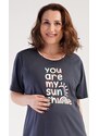 Vienetta Dámská noční košile mateřská Sunshine - tmavě šedá