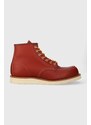 Kožené boty Red Wing 6-INCH Classic Moc Toe pánské, červená barva, 8875