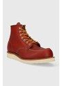 Kožené boty Red Wing 6-INCH Classic Moc Toe pánské, červená barva, 8875