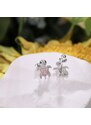Stříbrné náušnice ve tvaru želviček zdobené růžovými zirkony - Meucci SYE110