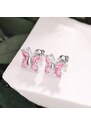 Stříbrné náušnice s růžovými zirkony ve tvaru motýlků - Meucci SYE132