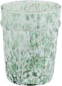 Madam Stoltz Sklenice na vodu z brokového skla White/Green 200 ml