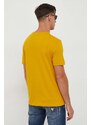 Bavlněné tričko Gant žlutá barva, s aplikací