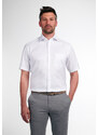 ETERNA Modern Fit bílá neprosvítající košile krátký rukáv Rypsový kepr