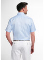 ETERNA Modern Fit modrá neprůsvitná košile Rypsový kepr - Krátký rukáv